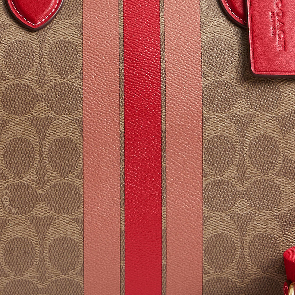 Rowan Large Satchel Bag In Signature Canvas With Stripe - Picture 2 of 7